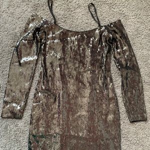 Express Long Sleeved Sequin Dress